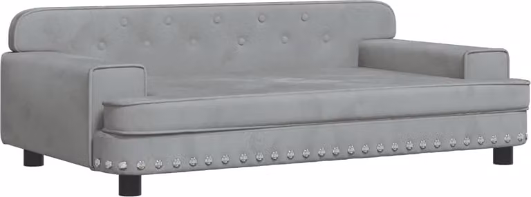 Lettino per Cani Grigio Chiaro 90x53x30 cm in Velluto