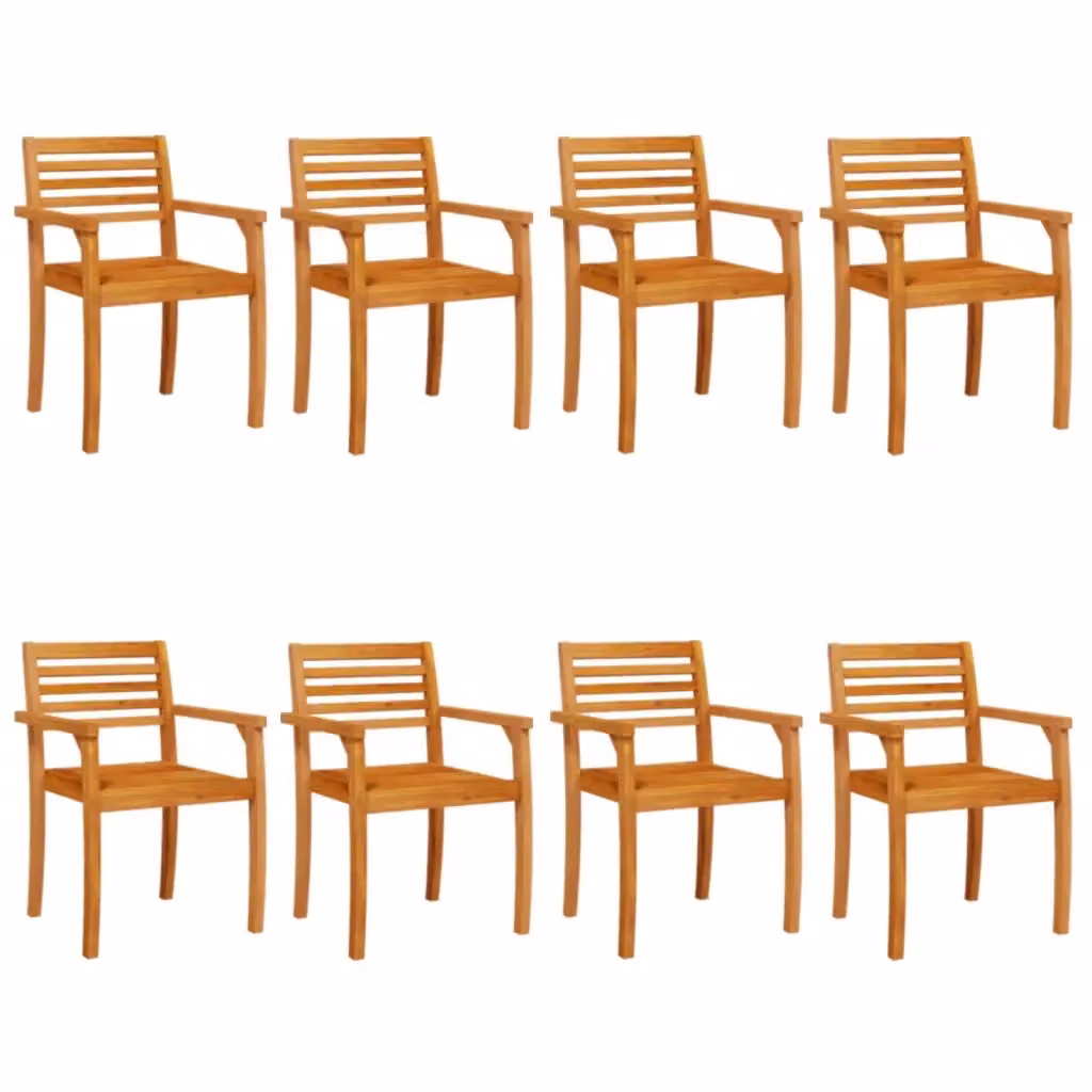 Set di 8 sedie da giardino vidaXL in legno di acacia oliato marrone L/P/H: 59 x 55 x 85 cm – 2