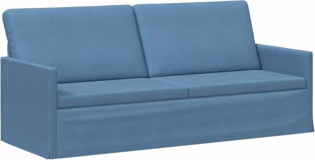 Divano a 3 posti moderno vidaXL in tessuto cord e struttura in metallo, Blu, L: 190 cm, P: 81 cm, H: 82 cm