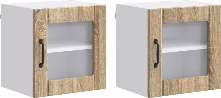 Mobile in vetro da parete LUCCA 2 pcs Rovere Sonoma