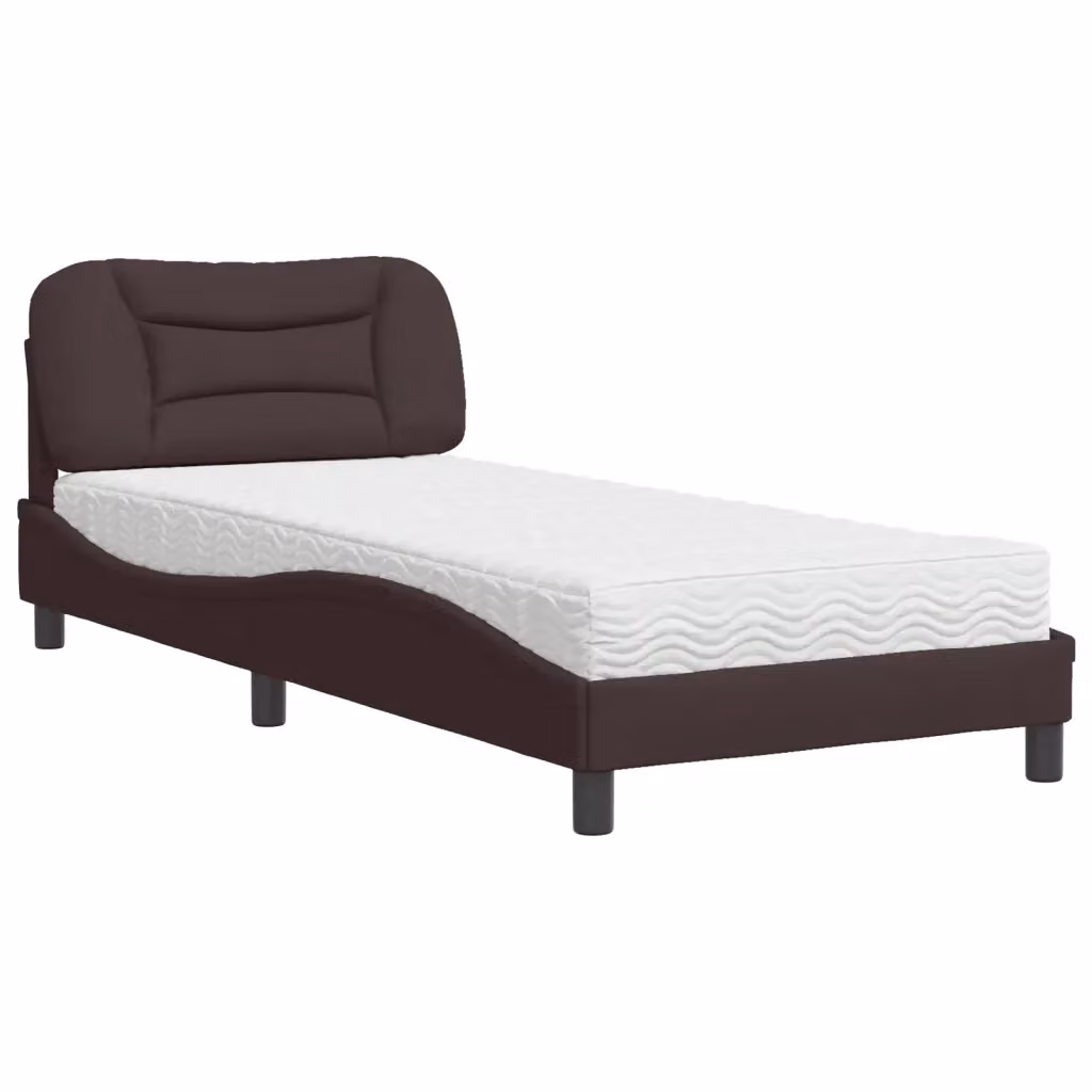 Letto moderno vidaXL con materasso in schiuma e cassetti, marrone e bianco, L/P/H: 200 x 90 x 32 cm – 2