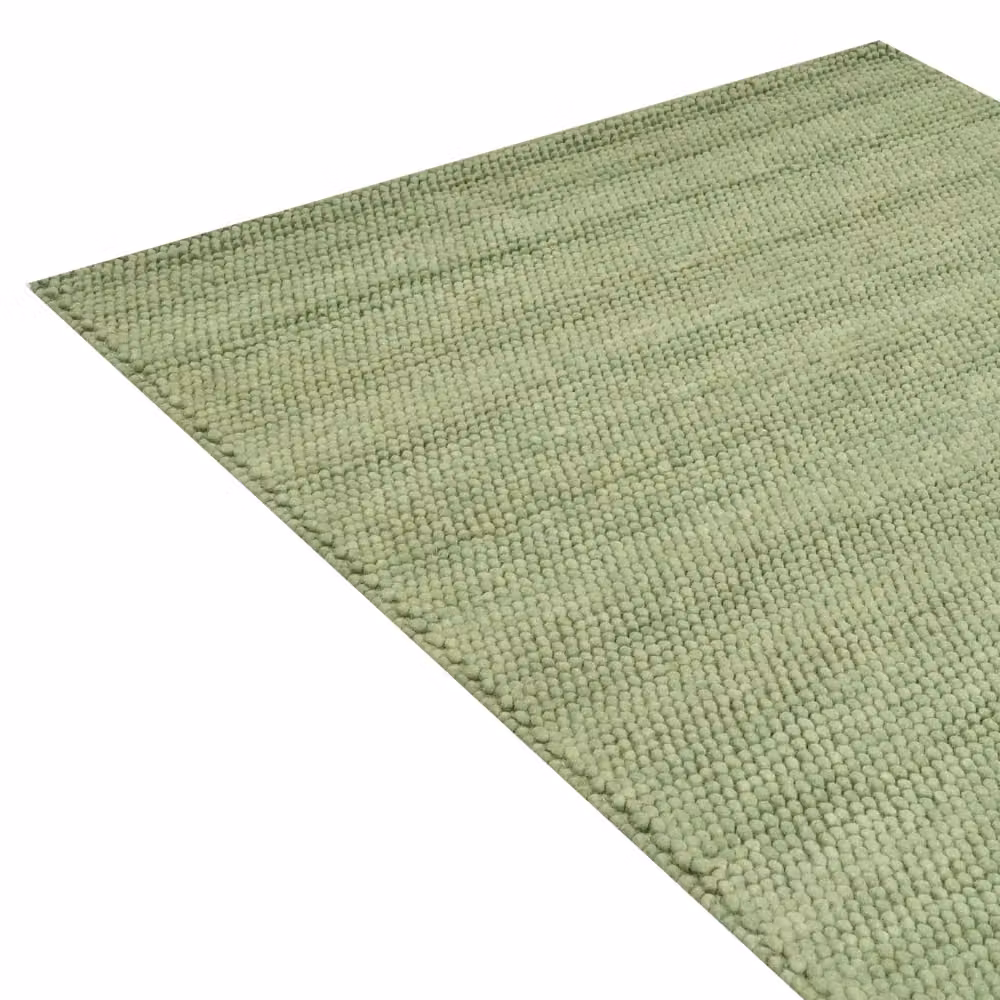 Tappeto Beliani in lana verde con motivo geometrico in stile scandinavo, forma rettangolare, L: 230 cm, P: 160 cm – 2