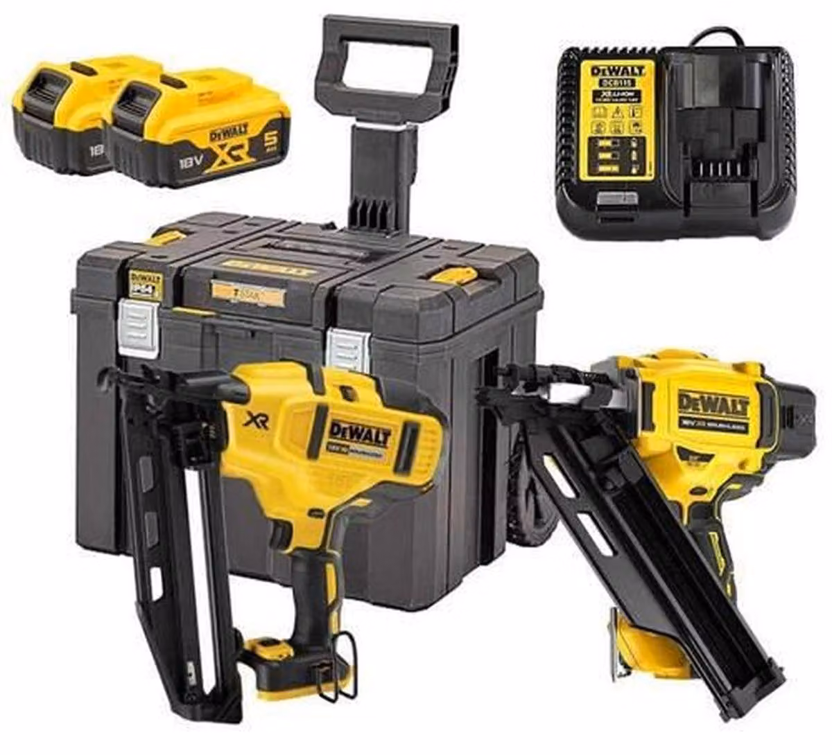 Kit di utensili a batteria DEWALT 18V DCK246P2 (DCN930 + DCN660) con 2 batterie da 5,0Ah, fornito in valigetta TSTAK