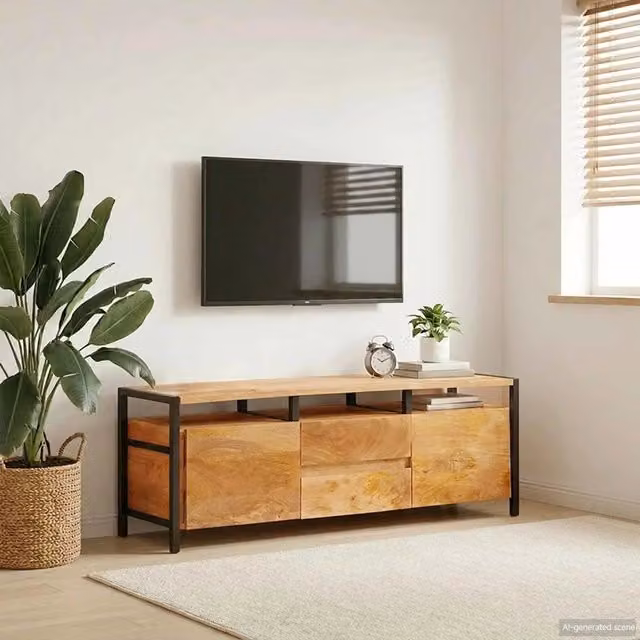 Armadio da stoccaggio moderno vidaXL in legno e metallo marrone L: 110 cm, P: 30 cm, H: 40 cm