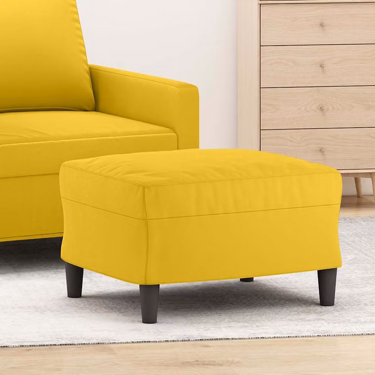 Poggiapiedi vidaXL in Velluto Giallo L: 60 cm, P: 50 cm, H: 41 cm