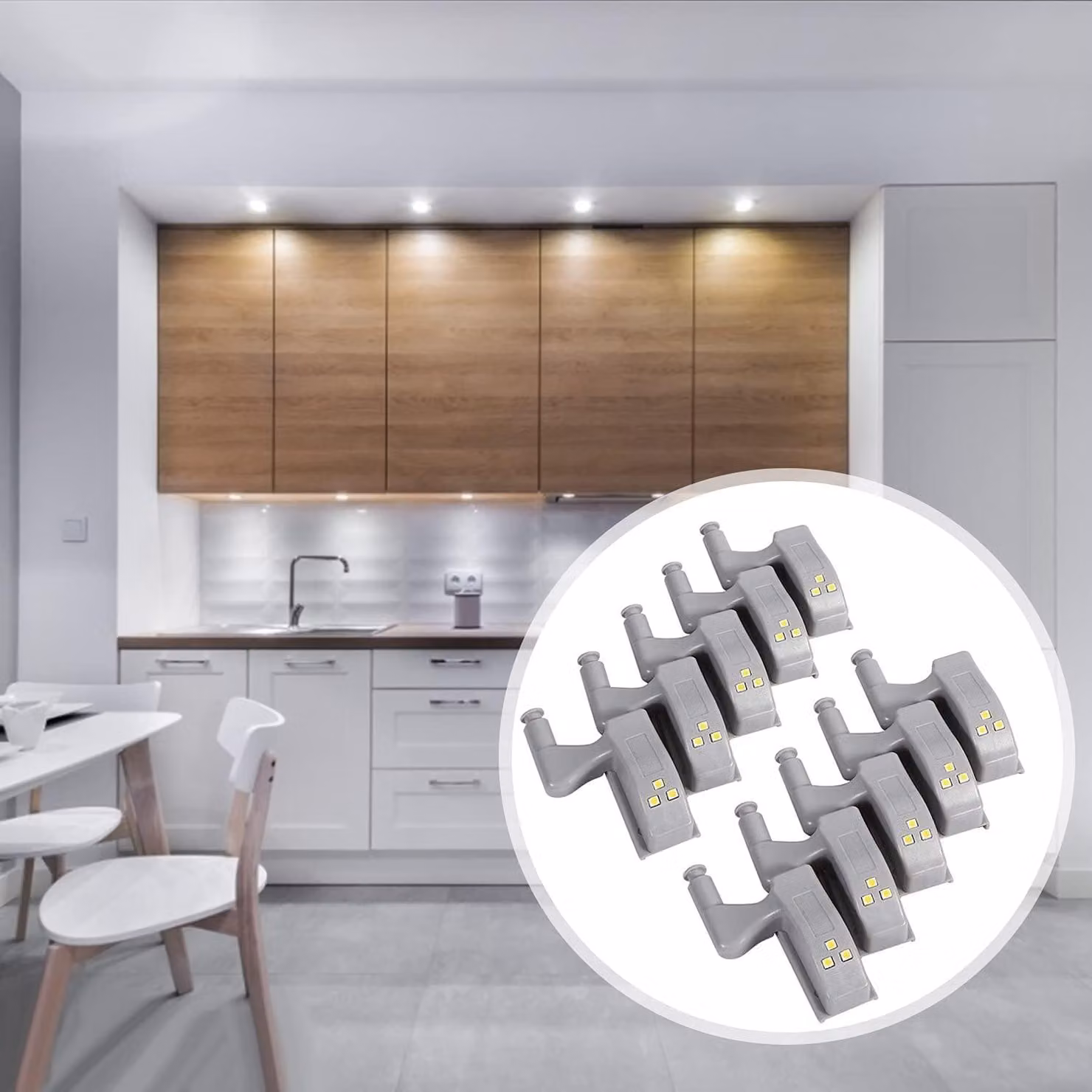 Illuminazione intelligente dell'armadio a cerniera a induzione LED Luce notturna bianca calda per la casa Soggiorno - camera da letto Armadio da cucina.