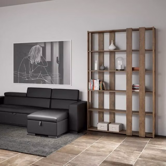 Composizione Libreria Small E Kato 6R 8 fasce lunghe - Noce