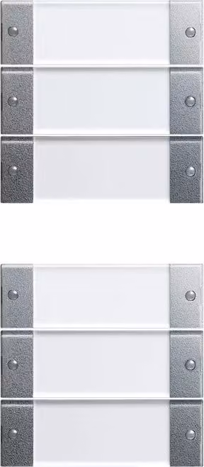 Gira 213626 Set di interruttori a bilanciere a 6 vie, sistema BSF 55, trasparente/colore alluminio
