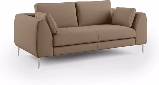 Divano moderno Plano Divani.Store in microfibra tecnica smacchiabile marrone L: 196 cm