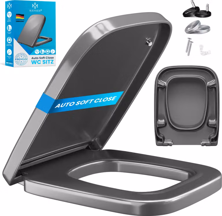 Coperchio per WC KESSER® in Duroplast, con sistema di chiusura rallentata e ammortizzata, e fissaggio in acciaio inossidabile