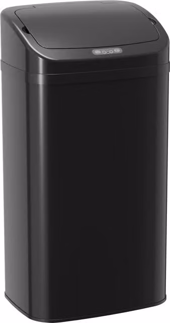 Cestino intelligente HOMCOM con sensore e chiusura automatica da 48 L in acciaio inox nero anti-impronta – 1