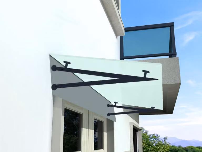 Glaswerk Westfalen - (V) 200x90 cm, vetro opaco, copertura in vetro inclusa di supporti SW
