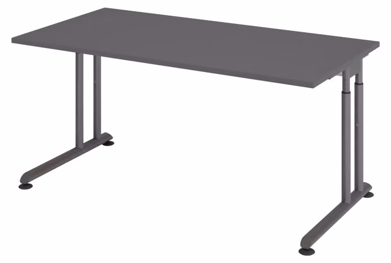 Scrivania bümö Serie Z - Dimensioni: 160 x 80 cm, Decorazione: grafite, Struttura: grafite