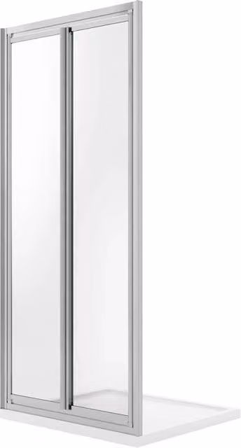 Porta Doccia 100CM H198 Cristallo Trasparente Apertura Saloon con Doppia Anta Battente mod. West