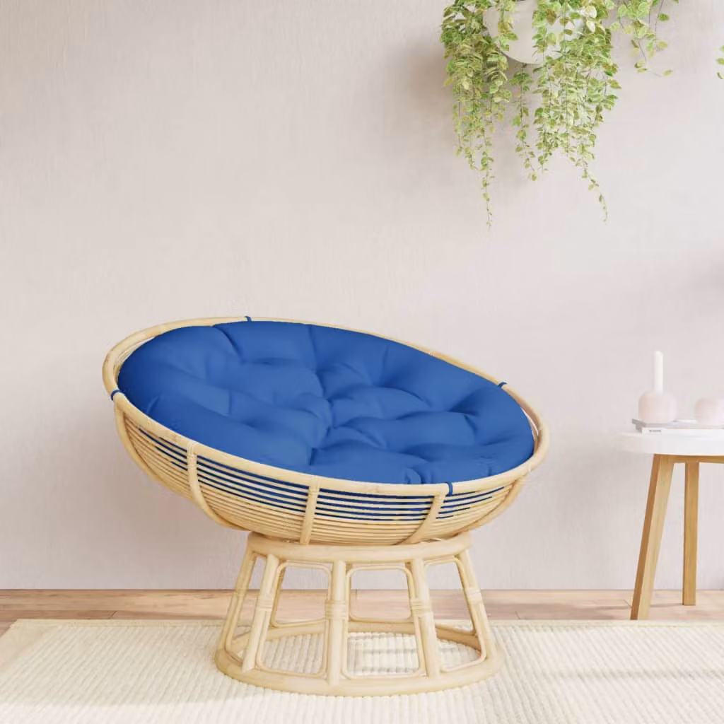 vidaXL Cuscino Rotondo Blu in Poliestere Idrorepellente e Traspirante Ø 100 x 11 cm