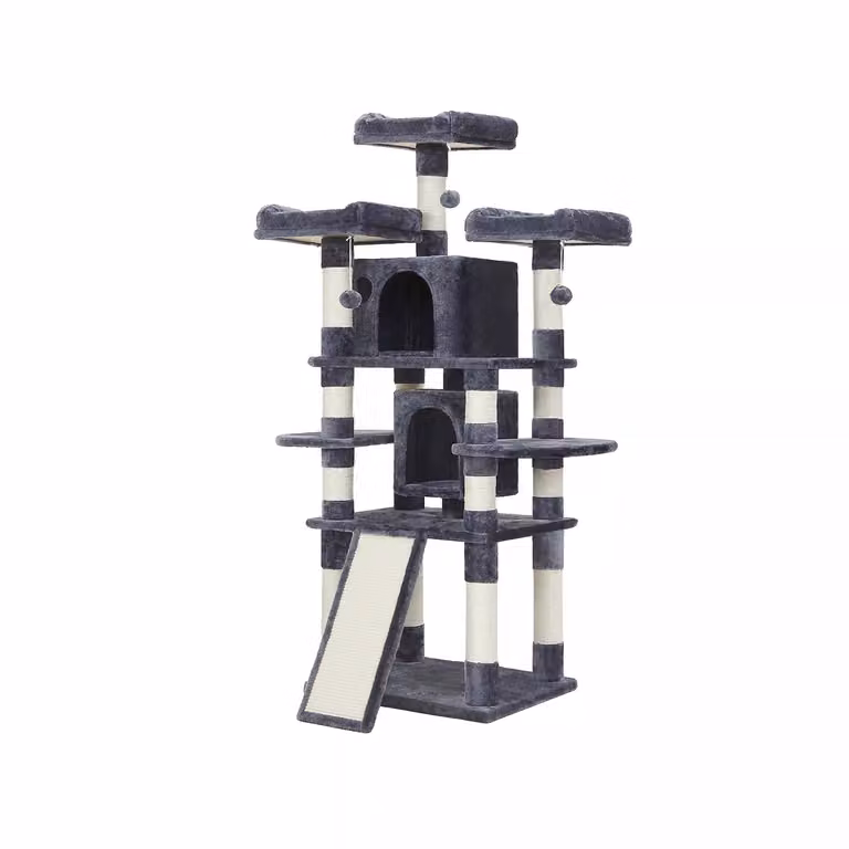 In And OutdoorMatch Tiragraffi Hajar - Per gatti - 172 cm - Nero - Morbida amaca da letto per gatti - Gioco per gatti - Adatto a piccoli gattini