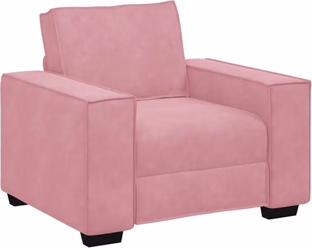 Divano da soggiorno moderno in velluto rosa con braccioli L/P/H: 100 x 78 x 84 cm