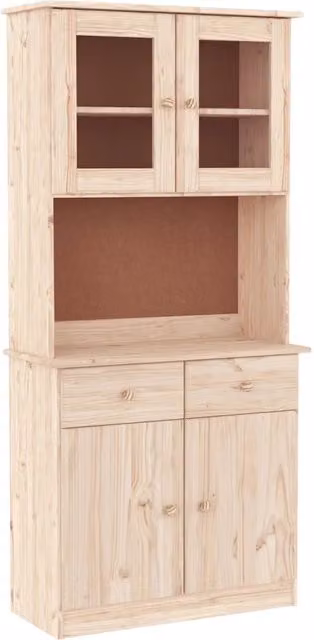 Credenza-Buffet-Armadio da cucina ALTA 77x35x165 cm in Legno Massello di Pino