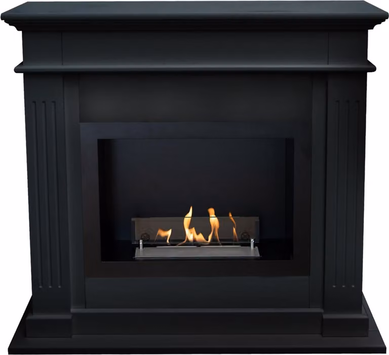 Caminetto a etanolo Xaralyn - Elda BRI-MDB - legno nero - riscaldamento 1,5 kW - caminetto da incasso incluso - caminetto decorativo