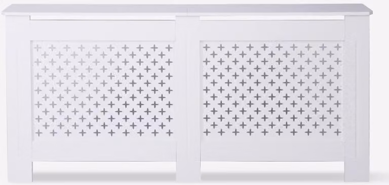 Copriradiatore in legno bianco 172x19x81,5h Fencer XXL