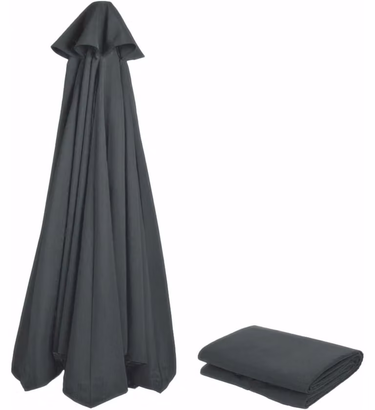 Copertura di ricambio per ombrellone, diametro 230 cm, 6 stecche, colore beige/khaki, protezione UV 80, resistente al vento
