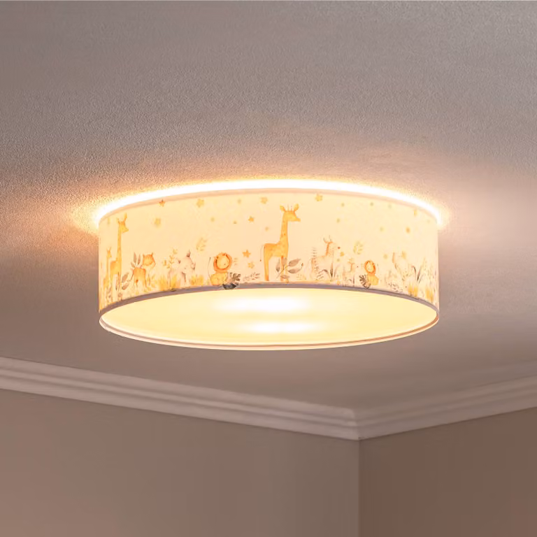 Plafoniera Max Maco Design, dimmerabile, Bianco / Opale, Cameretta, Plastica, Plafoniera
