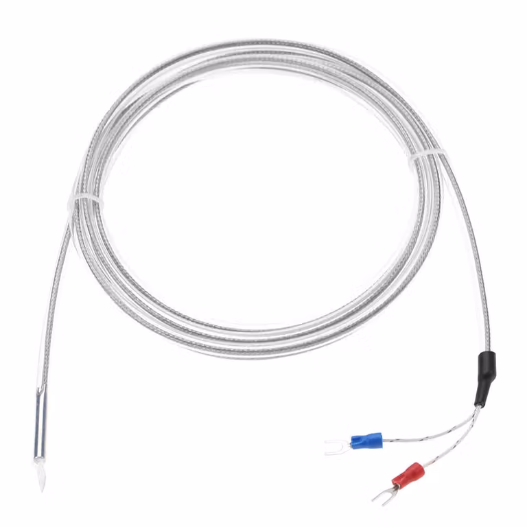 Termocoppia tipo K in PTFE, a 2 fili, a tenuta stagna, resistente alla corrosione