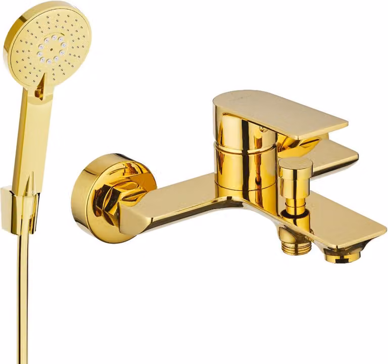 Mexen Alexa R40 rubinetto da vasca con set doccia, oro - 7123R40-50