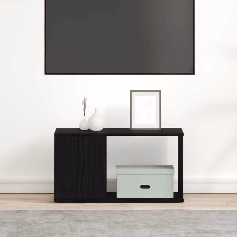 vidaXL Mobile Porta TV Rovere Nero 60x24x32 cm in Legno Multistrato