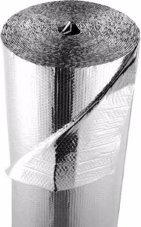 VEVOR Rotolo Isolante Riflettente in Alluminio Argento a Doppio Strato con Bolle d'Aria, Spessore: 9 mm, L: 122 cm, Lunghezza: 30,48 m