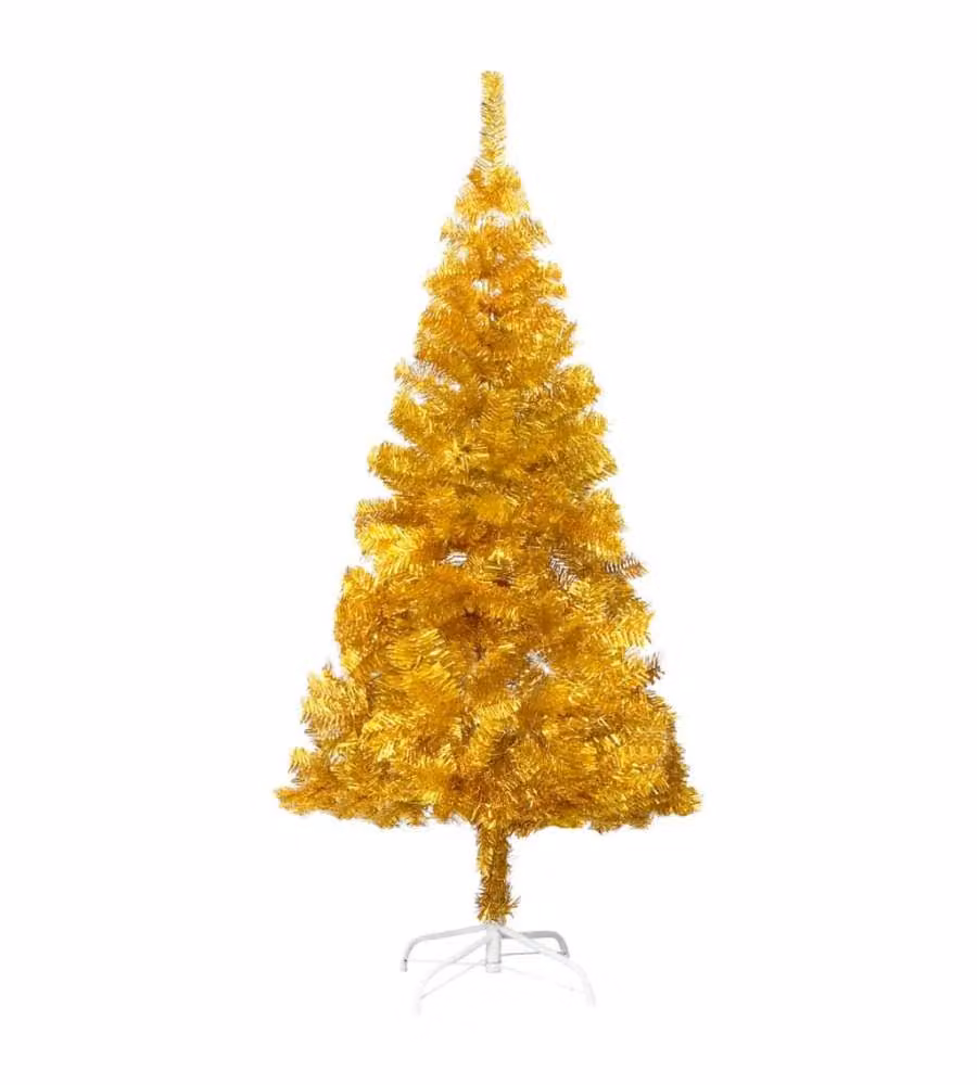 Set Albero Natale Artificiale con LED e Palline Oro 120cm PET