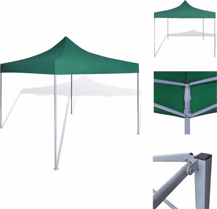 vidaXL Tenda pieghevole 3 x 3 m verde - Padiglioni e tende per feste