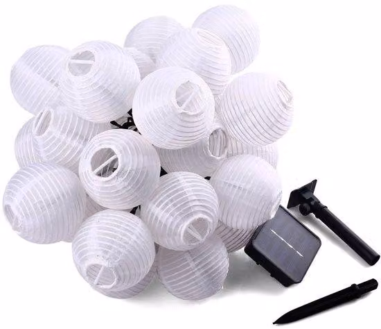 Illuminazione esterna a LED alimentata a energia solare, 30 lampade, lunghezza 6 metri, 2 modalità
