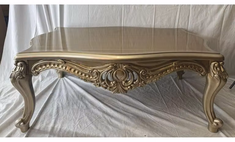Casa Padrino tavolino barocco argento/oro - mobili da salotto in stile barocco