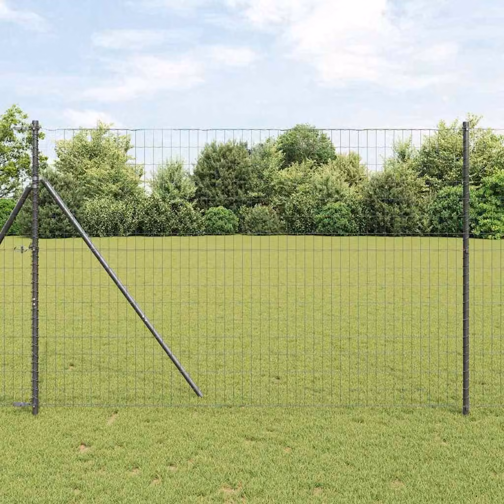 Maison Exclusive - Recinzione con pali. Grigio 1.6 x 10 m Acciaio