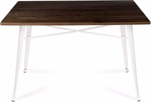 LÚZETE - TAVOLA JOSEPHINE BIANCA IN LEGNO DI FAGGIO SCURO 120 CM