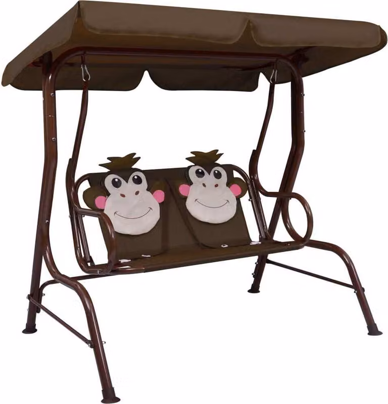 The Living Store Altalena hollywood per bambini marrone 115×75×110 cm tessuto