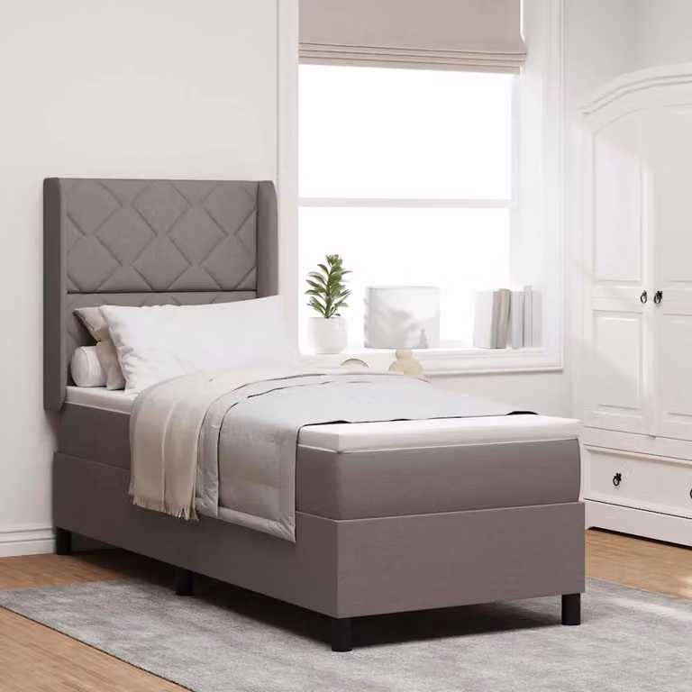 vidaXL Letto a Molle con Illuminazione LED Sotto il Letto e Materasso Talpa in Tessuto, L/P: 80 x 200 cm