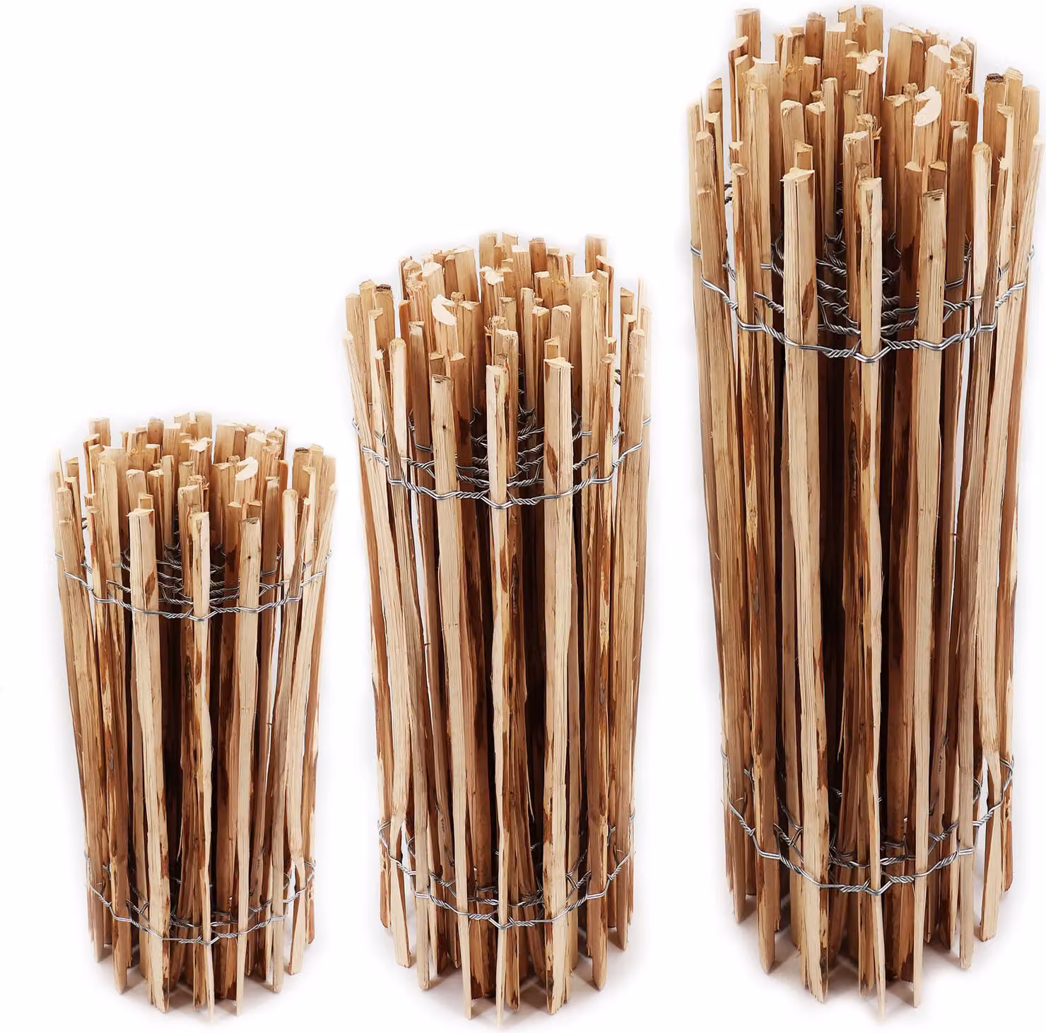 recinzione a picchetti da 15 m Altezza dei picchetti 50 cm Interasse tra i picchetti 4-6 cm Recinzione da giardino in legno di nocciolo