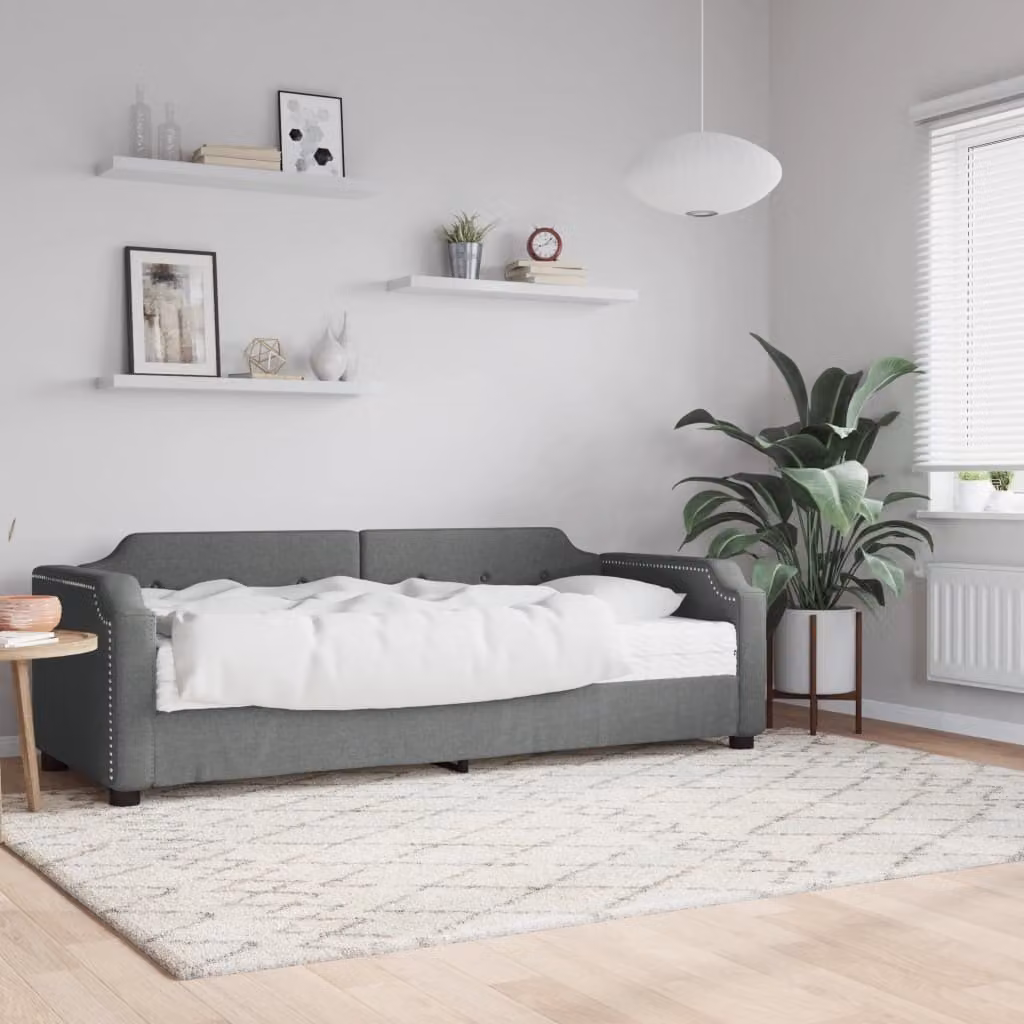 Maison Exclusive - Divano letto con materasso, grigio scuro, 80x200 cm, tessuto