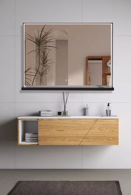 Specchio LED Danubio 120x70 cm nero