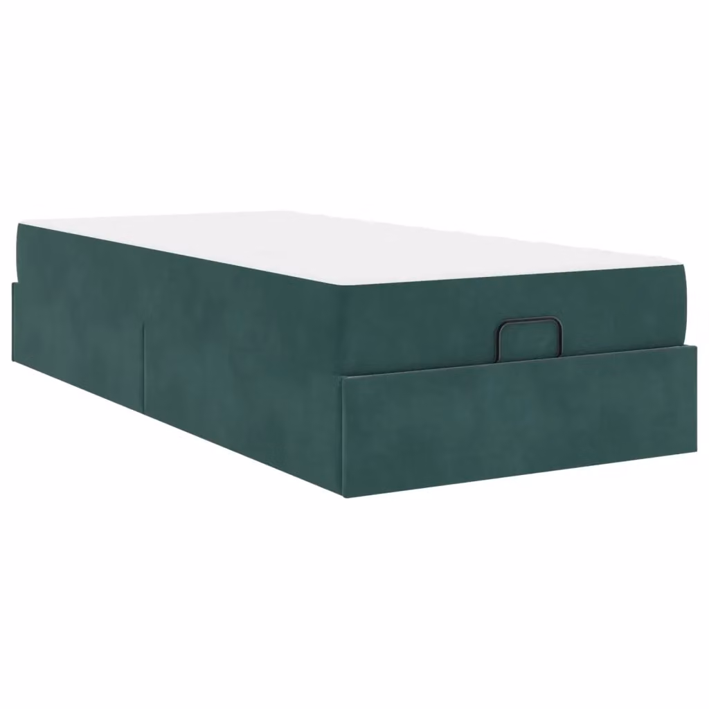 Letto moderno vidaXL in velluto verde con 2 materassi in schiuma L: 200 cm, P: 80 cm, H: 66 cm – 2