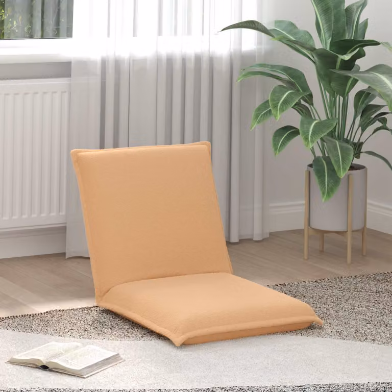 Sedia a pavimento regolabile vidaXL in tessuto beige per soggiorno e camera da letto