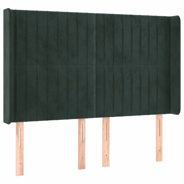 Testiera ad Orecchio Verde Scuro 147x23x118/128cm in Velluto