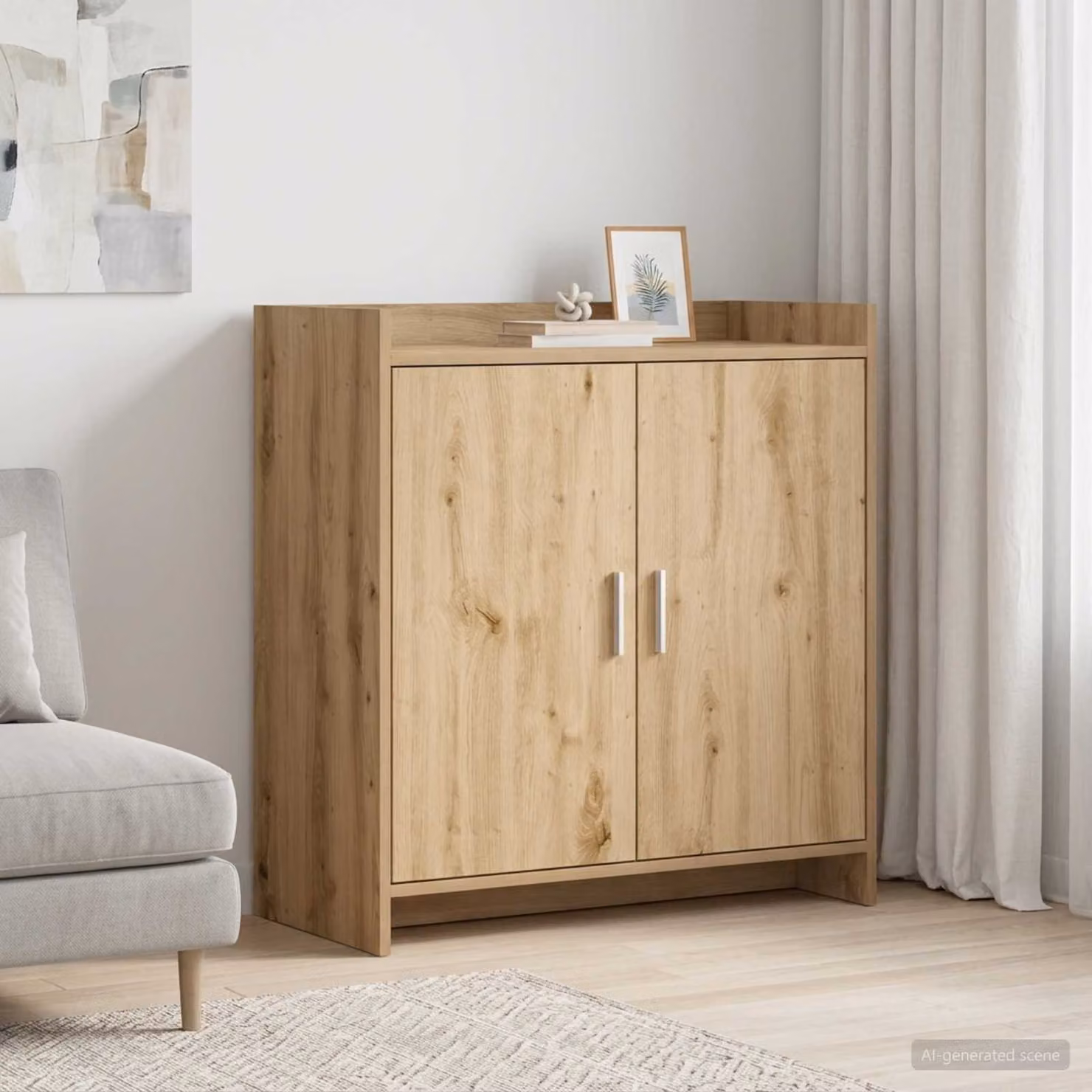 Credenza moderna vidaXL in rovere marrone L: 72 cm, P: 36 cm, H: 80 cm