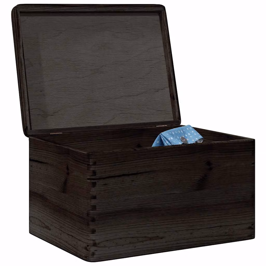 Scatola in legno con coperchio nero vidaXL, L: 40 cm, P: 30 cm, H: 23 cm