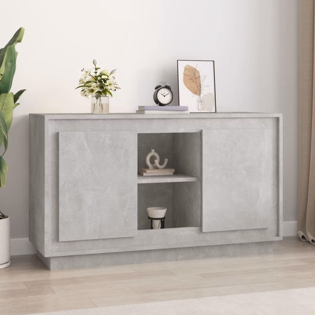 Credenza vidaXL in legno multistrato e MDF, colore grigio, L 102 x P 35 x H 60 cm