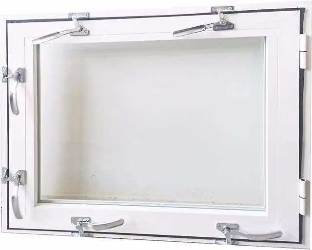 Finestra antiallagamento Stop Allagamenti in alluminio ad anta unica, colore bianco, L: 60-120 cm, H: 60-140 cm