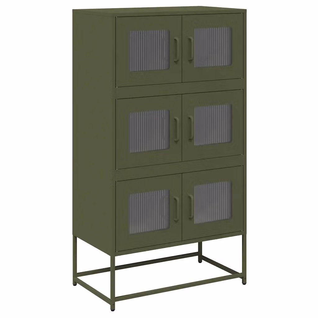 Credenza in metallo stile industrial verde vidaXL L: 68 cm, P: 39 cm, H: 123 cm – 2