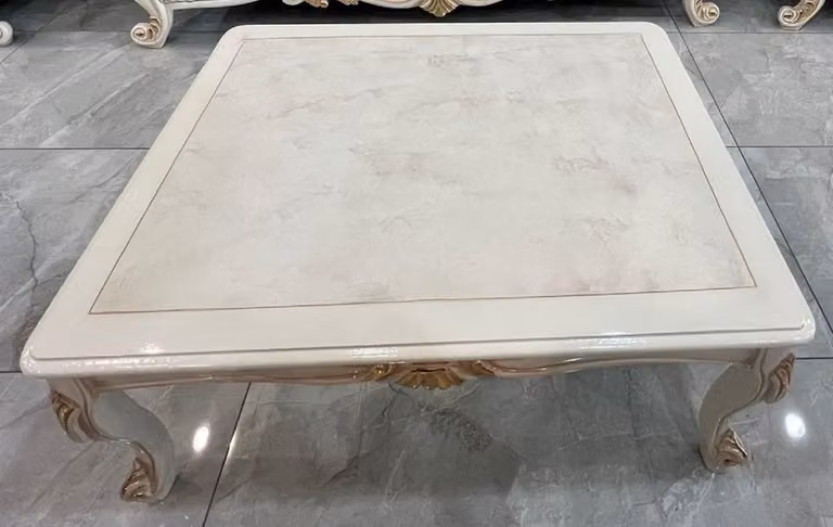 Casa Padrino tavolino barocco bianco/oro - Tavolo da salotto barocco fatto a mano - Mobili da salotto in stile barocco - Arredamento barocco - Mobili barocchi - Mobili in stile barocco
